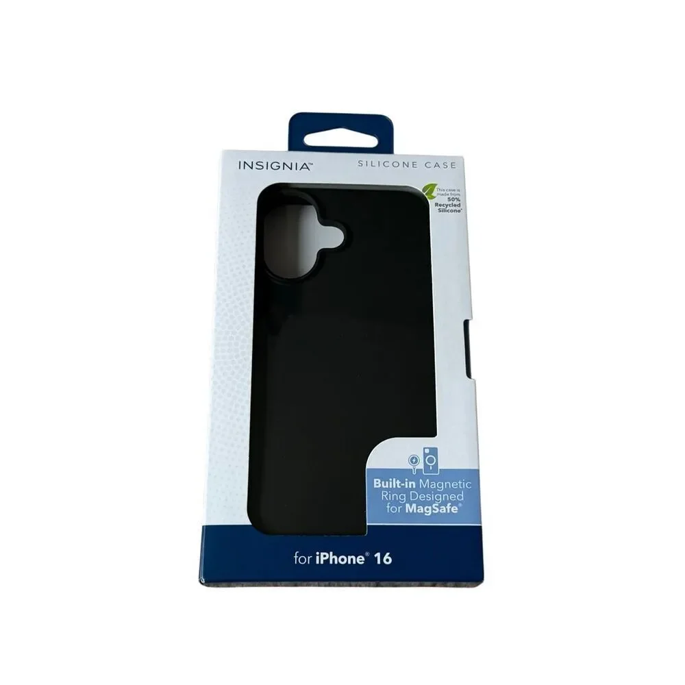 Insignia Silicone Case with MagSafe for iPhone 16 Black Open Box
